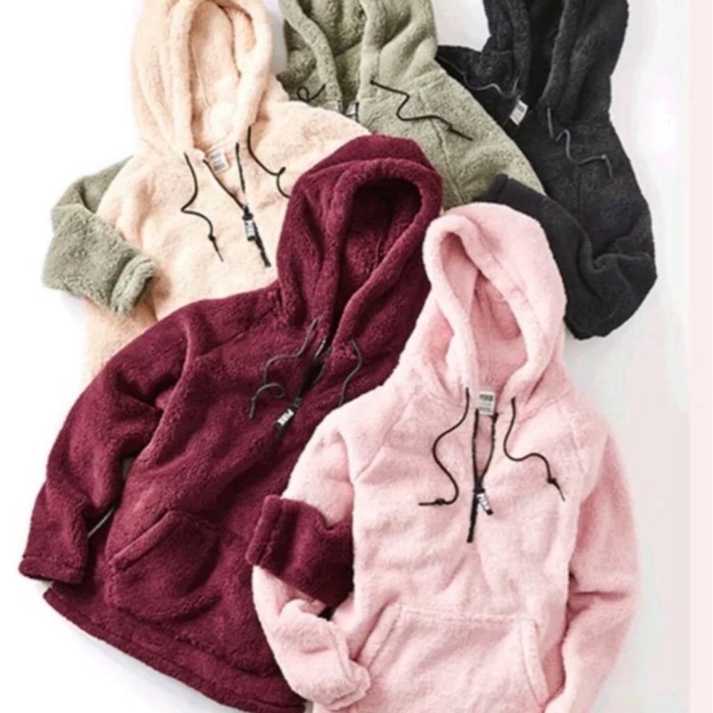 4 Vs pink Sherpa hoodie xs